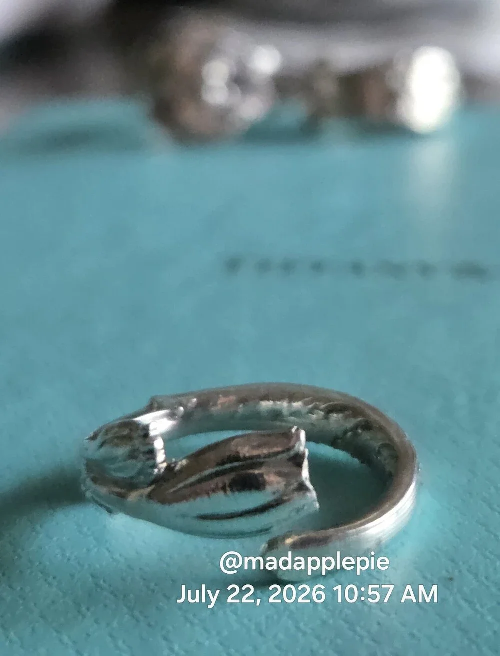 1885 Tiffany & Co Marigold (Tulip) Spoon Ring In Sterling Luxury Minimalist #98 - Picture 3 of 14
